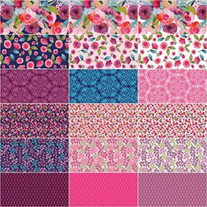 Blissful Blooms Riley Blake 5-inch Stacker by Lila Tueller, 42 Precut Fabric Quilt Squares, 5 Inches