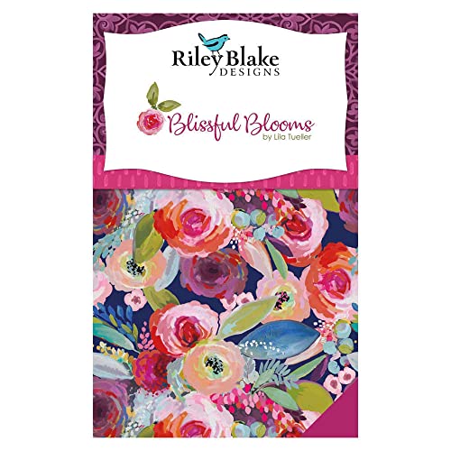 Blissful Blooms Riley Blake 5-inch Stacker by Lila Tueller, 42 Precut Fabric Quilt Squares, 5 Inches