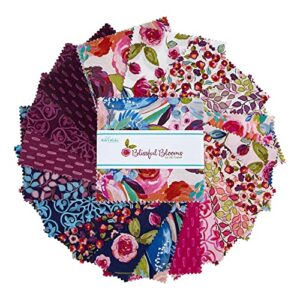 Blissful Blooms Riley Blake 5-inch Stacker by Lila Tueller, 42 Precut Fabric Quilt Squares, 5 Inches