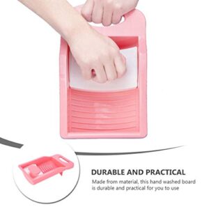 DOITOOL Mini Hand Wash Board, Wash Board Plastic Washing Board Household for Students Clothes Clean Laundry ( Pink )