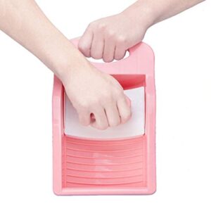 DOITOOL Mini Hand Wash Board, Wash Board Plastic Washing Board Household for Students Clothes Clean Laundry ( Pink )