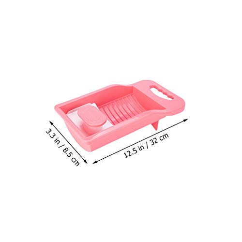 DOITOOL Mini Hand Wash Board, Wash Board Plastic Washing Board Household for Students Clothes Clean Laundry ( Pink )