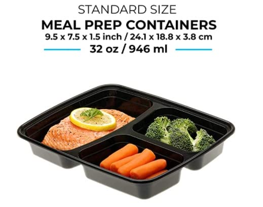 Meal Prep Container, Black, Medium