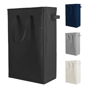 odonata slim laundry hamper handles collapsible laundry basket thin dirty clothes basket narrow laundry bag foldable dirty hamper 45l (black)