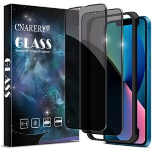 Cnarery [2 Pack] Privacy Screen Protector for iPhone 14/iPhone 13/iPhone 13 Pro, Anti Spy Tempered Glass with Alignment Frame Full Coverage Easy Installation Anti-peeping