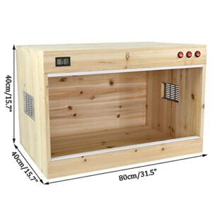 Reptile Terrarium, Small Animals House Habitat Hutch, Wooden Hamster Cage, Home Super Large Field of View to Observe Pets (Size : 80x40x40cm)