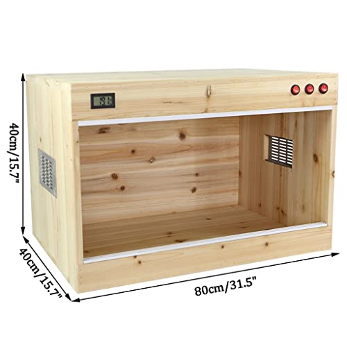 Reptile Terrarium, Small Animals House Habitat Hutch, Wooden Hamster Cage, Home Super Large Field of View to Observe Pets (Size : 80x40x40cm)