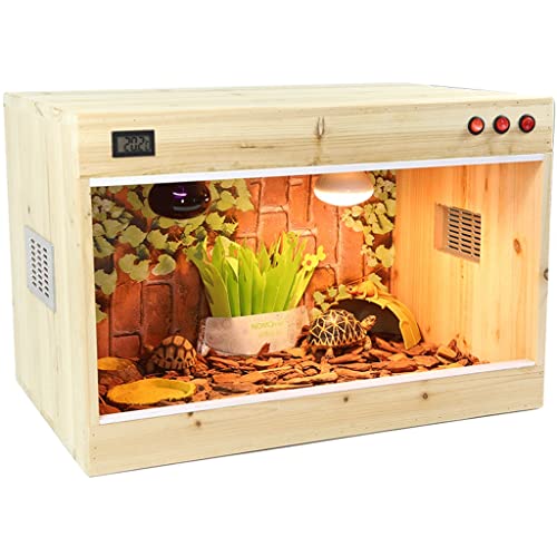 Reptile Terrarium, Small Animals House Habitat Hutch, Wooden Hamster Cage, Home Super Large Field of View to Observe Pets (Size : 80x40x40cm)