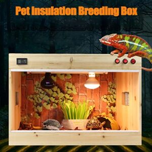 Reptile Terrarium, Small Animals House Habitat Hutch, Wooden Hamster Cage, Home Super Large Field of View to Observe Pets (Size : 80x40x40cm)