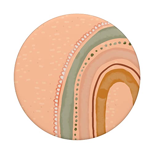 Boho Burnt Orange Half Rainbow Dotted Watercolor Pattern PopSockets Swappable PopGrip