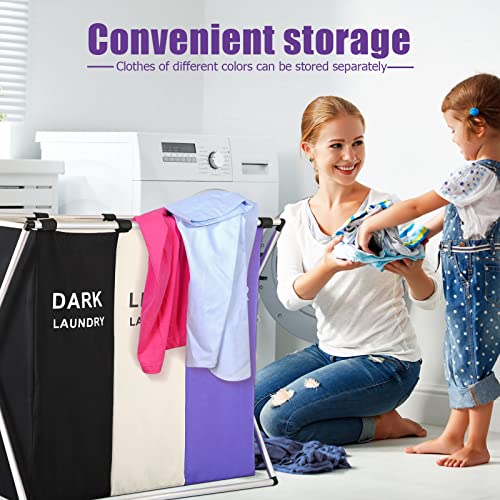 180L Large Laundry Basket, Laundry Hamper, Dirty Clothes Hamper for Laundry, Collapsible, Waterproof Laundry Baskets with Handles for Laundry, Dorm, Family (Purple)