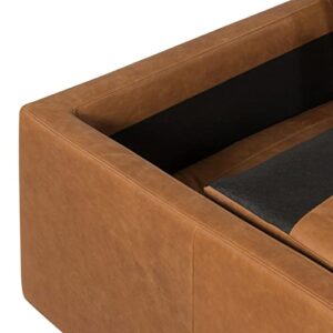 POLY & BARK Mara 91" Sofa in Full-Grain Pure-Aniline Italian Tanned Leather in Saddle Tan