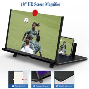 18'' Screen Magnifier for Cell Phone - Fanlory 3D HD Magnifying Screen Enlarger Expanders for Movies, Videos, and Gaming – Foldable Phone Stand with Screen Amplifier – Compatible with All Smartphones