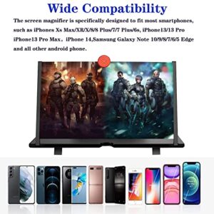 18'' Screen Magnifier for Cell Phone - Fanlory 3D HD Magnifying Screen Enlarger Expanders for Movies, Videos, and Gaming – Foldable Phone Stand with Screen Amplifier – Compatible with All Smartphones