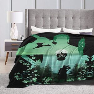 One Novelty Piece Blanket 3D Printed Anime Warm Soft Flannel Throw Blankets for Couch Sofa Bedding for Kids Adults 80"x60"