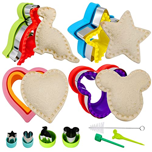 Sandwich Cutter and Sealer Decruster Fruit Vegetable Cutter Shapes Cookie Cutters Sandwich Mold Great for Kids Lunch Lunchbox