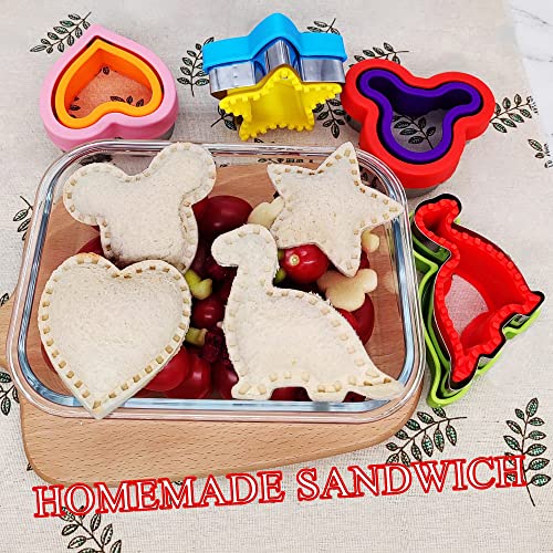 Sandwich Cutter and Sealer Decruster Fruit Vegetable Cutter Shapes Cookie Cutters Sandwich Mold Great for Kids Lunch Lunchbox