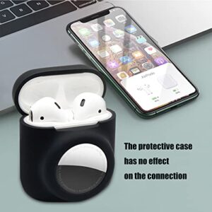 Compatible for Airpods 1st 2nd Case with Airtag Holder,Glow in The Dark,2 in 1 Cover Skin for Airpod for Airtag Combo,Anti-Scratch Anti-Fall Anti-Lost,Glow Pink