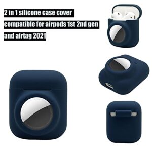 Compatible for Airpods 1st 2nd Case with Airtag Holder,Glow in The Dark,2 in 1 Cover Skin for Airpod for Airtag Combo,Anti-Scratch Anti-Fall Anti-Lost,Glow Pink
