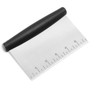 elyum bench scraper 6 inch stainless steel dough scraper with contoured grip dough cutter with measuring markings multipurpose food scraper for pastry dough pizza cake bread