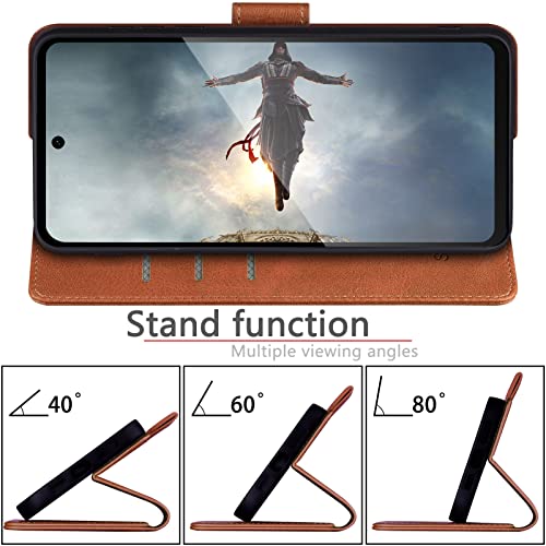 SUANPOT for Moto G Stylus 2022 5G Wallet case 【RFID Blocking】 Credit Card Holder, Flip Folio Book PU Leather Phone case Shockproof Cover Women Men for Moto G Stylus 2022 5G case (Light Brown)