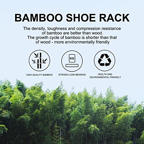 quiseolu Bamboo Shoe Rack 3 Tier Stackable Shoe Shelf 1 + 2 Tier Small Shoe Racks DIY Free Standing Shoe Stand for Closet Entryway Bedroom Floor Dorm Black Shoe Organizer D11 * W27.2 * H18.3 Inches