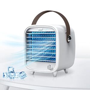 smartdevil personal air cooler, usb portable air conditioner fan with night light, 90° oscillation, built-in ice tray, desk cooling fan for home, office