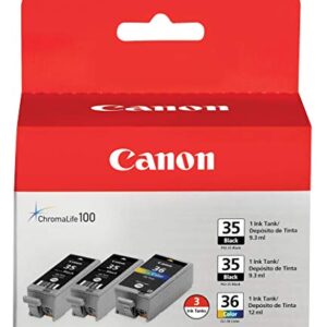 Canon LK-72 Battery Pack, Compatibile to The TR150 Mobile Printer & PGI-35/CLI-36 2 Black and 1 Color Value Pack Compatible to iP100, iP110