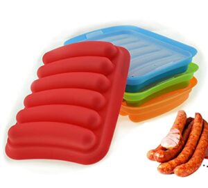 yyyfei hot dog silicone mold,6 cavity hot dog silicone mold,sausage mold for diy homemade hot dogs,bread, candy, chocolate and cake，4pcs