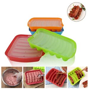 YYYFEI Hot Dog Silicone Mold,6 Cavity Hot Dog Silicone Mold,Sausage Mold for DIY Homemade Hot Dogs,Bread, Candy, Chocolate and Cake，4pcs