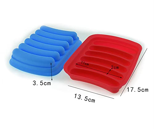 YYYFEI Hot Dog Silicone Mold,6 Cavity Hot Dog Silicone Mold,Sausage Mold for DIY Homemade Hot Dogs,Bread, Candy, Chocolate and Cake，4pcs