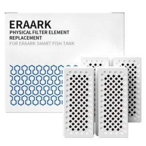 eraark filter media replacement physical filter cartridges smart fish tank 4-pack (4pack physical filter)