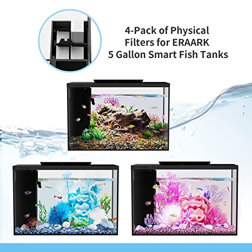 ERAARK Filter Media Replacement Physical Filter cartridges Smart Fish Tank 4-Pack (4pack Physical Filter)