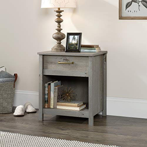 Sauder Cottage Road Armoire, L: 32.44" x W: 21.73" x H: 59.17", Mystic Oak Finish & Cannery Bridge Night Stand, Mystic Oak Finish