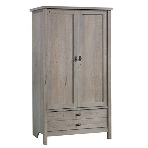 Sauder Cottage Road Armoire, L: 32.44" x W: 21.73" x H: 59.17", Mystic Oak Finish & Cannery Bridge Night Stand, Mystic Oak Finish