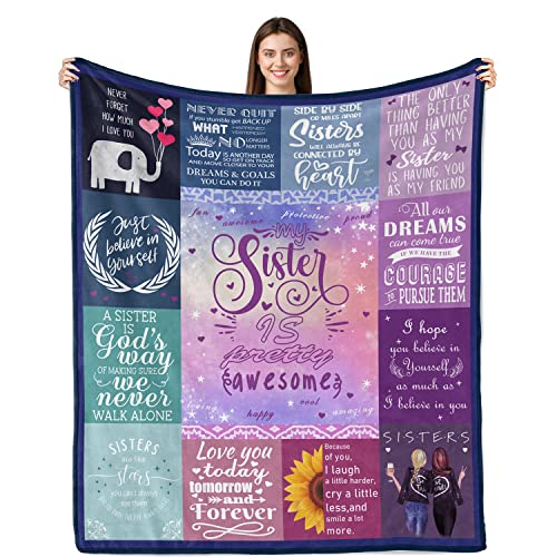 Sister Gifts Blanket, Sister Birthday Gifts from Sister, Sister Gift from Sister, Gifts for Sister, Best Birthday Gifts for Sister Super Soft Throw Blankets 50"x60"