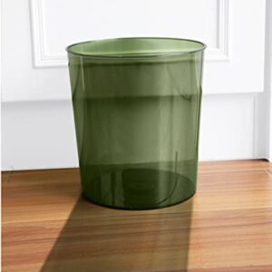 Clear Small Trash Can Wastebasket 1.5 Gallon Plastic Garbage Can Container Bin for Bathroom, Kitchen, Office, Bedroom, Home and Dorm Room Essentials (1.5 Gallons, Clear Green)