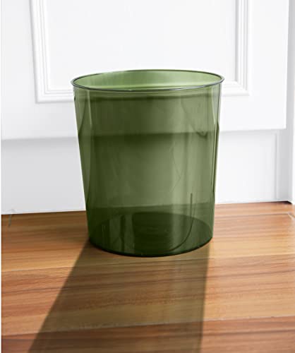 Clear Small Trash Can Wastebasket 1.5 Gallon Plastic Garbage Can Container Bin for Bathroom, Kitchen, Office, Bedroom, Home and Dorm Room Essentials (1.5 Gallons, Clear Green)