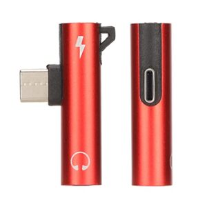 2PCS USB C to 3.5mm Audio Adapter 2 in 1 Audio Charging USB C to Audio Jack ABS USB C to AudioJack for Phone Table(Red)