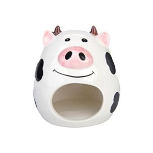 gigicloud ceramic hamster house summer cooling ceramic nest cartoon cow mini pet hideout hamster cave cooling house nes for hamster golden bear rats guniea pig