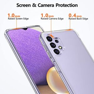 Rayboen for Samsung Galaxy A32 5G Case Diamond Clear Designed [Anti-Yellowing] Shockproof Phone Case, Hard Back & Soft TPU Bumper Hybrid Transparent Cover for Galaxy A32 5G Phone Case 6.5 inch