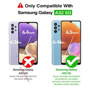 Rayboen for Samsung Galaxy A32 5G Case Diamond Clear Designed [Anti-Yellowing] Shockproof Phone Case, Hard Back & Soft TPU Bumper Hybrid Transparent Cover for Galaxy A32 5G Phone Case 6.5 inch