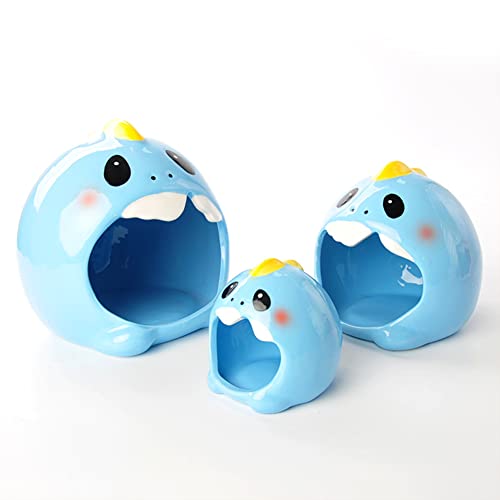 Gigicloud Hamster Ceramic Nest Cooling House Cartoon Monster-Shaped Ceramic Nest Summer Cooling House Adorable Hideout Critter Bath House for Hamster Hedgehog Chinchilla