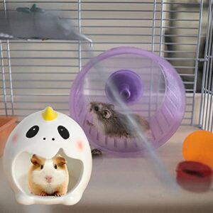 Gigicloud Hamster Ceramic Nest Cooling House Cartoon Monster-Shaped Ceramic Nest Summer Cooling House Adorable Hideout Critter Bath House for Hamster Hedgehog Chinchilla