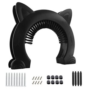 IKUSO Cat Door for Interior Doors,Kitty Door with Grooming Brush -Removable Beauty Brush,Fit 15kg or Less Cat Pass(XL)