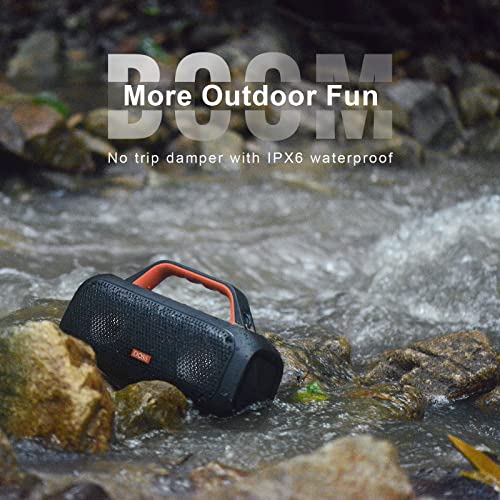 Bluetooth Speaker, DOSS Extreme Boom Outdoor Speaker with IPX6 Waterproof, 60W Mighty Sound, Deep Bass, 30H Playtime,10400mAh Power Bank,Portable Speaker with Detachable Strap for Outdoor, Pool-Orange