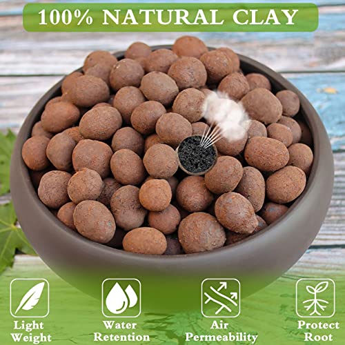 Halatool 10 LB Organic Clay Pebbles 4mm-16mm Leca for Plants 100% Natural Hydroton Clay Pebbles for Hydroponic Growing Gardening Orchids Drainage Decoration Aquaponics