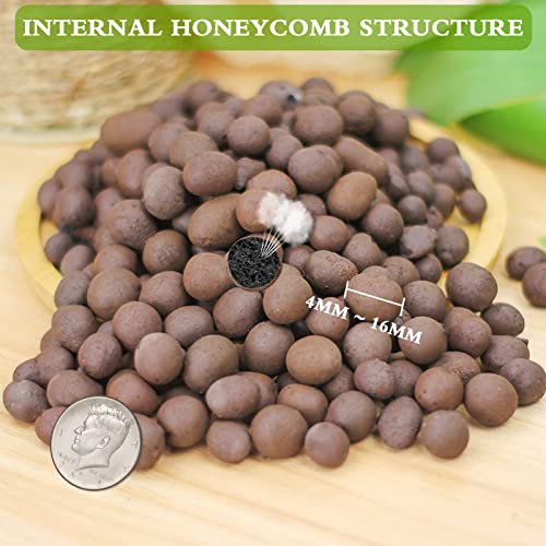 Halatool 10 LB Organic Clay Pebbles 4mm-16mm Leca for Plants 100% Natural Hydroton Clay Pebbles for Hydroponic Growing Gardening Orchids Drainage Decoration Aquaponics