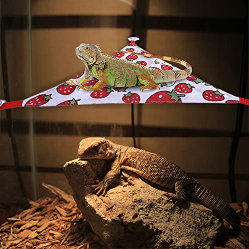 Gigicloud 2pcs Reptile Hammock with Suction Cup Reptile Bearded Dragon Hammock Swing Hanging Pet Bed Summer Cool Sleeping Bed for Lizard Snake Hamster Guinea Pig