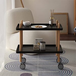 n&v double layer trolly side table (black)